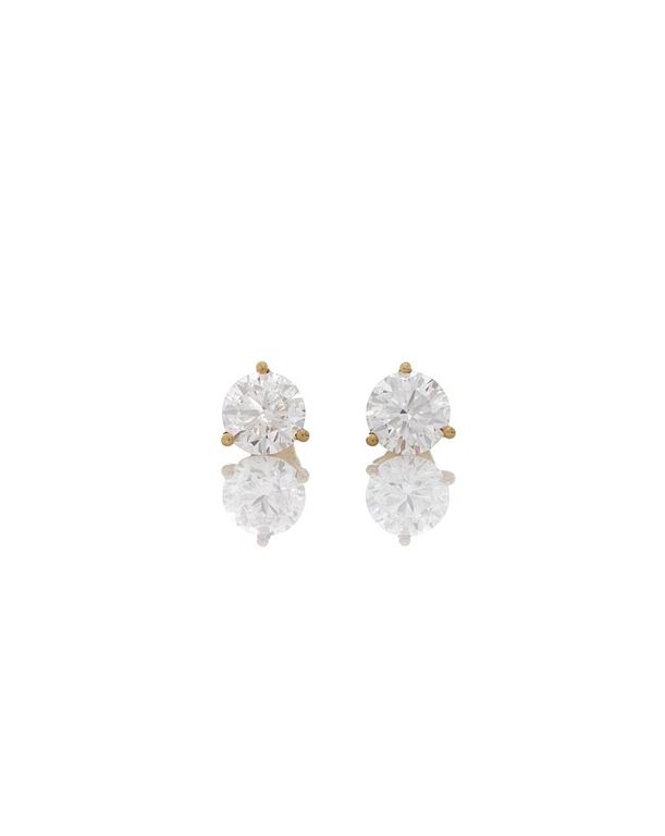 14k yellow gold lab diamond stud earrings