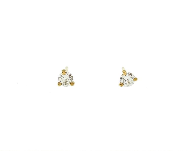 14k yellow gold diamond stud earrings