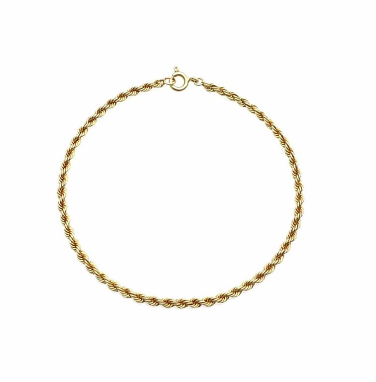 14k yellow gold rope bracelet