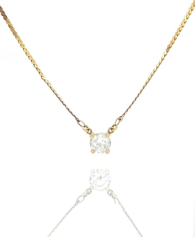 18k yellow gold topaz pendant necklace
