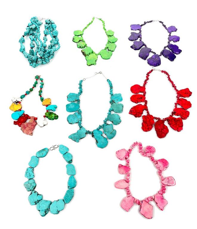 Assorted stone necklaces