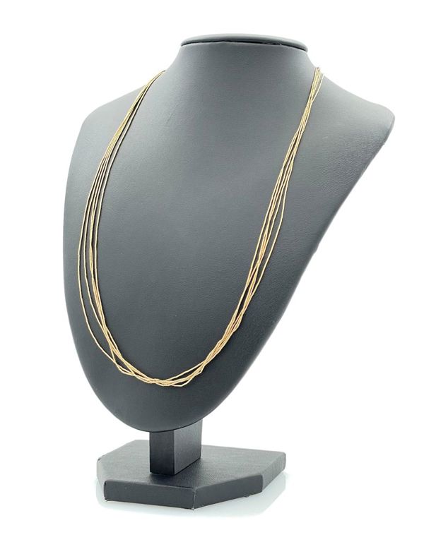 Southwestern 14k liquid gold 5-strand necklace
