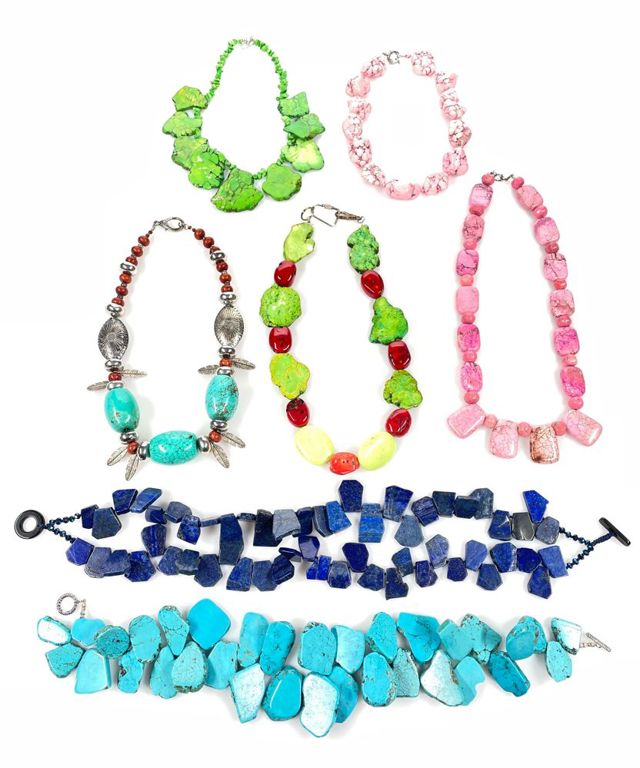 Assorted stone necklaces