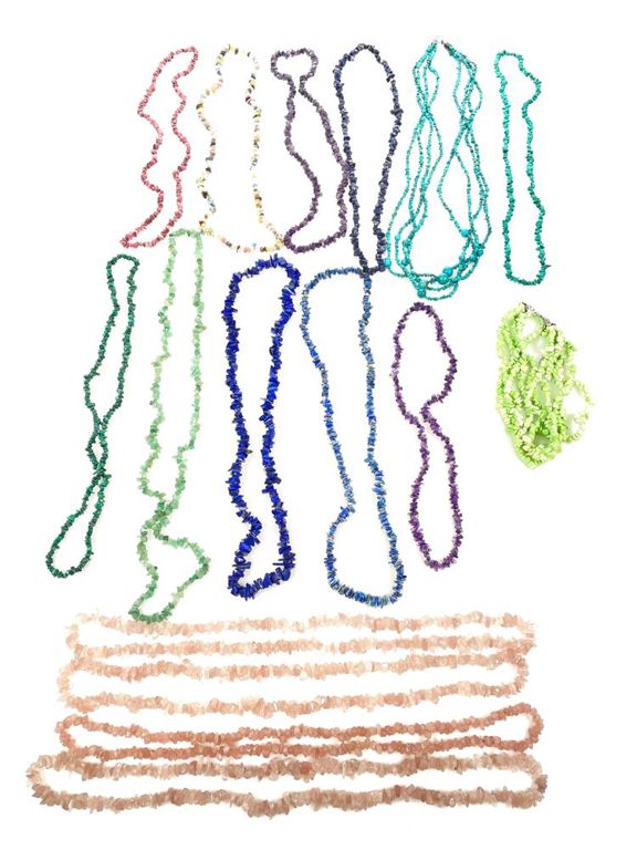 Assorted stone chip necklaces
