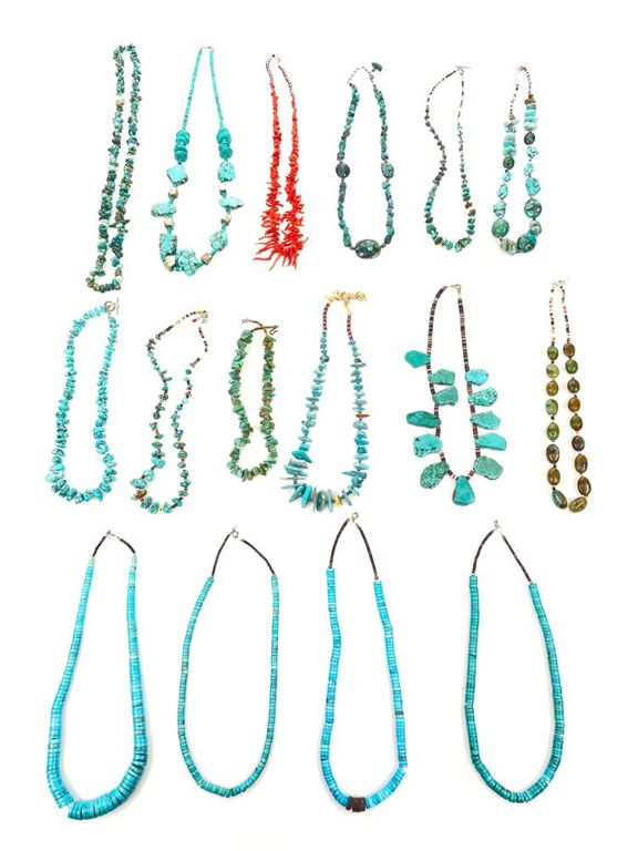 Assorted stone chip necklaces