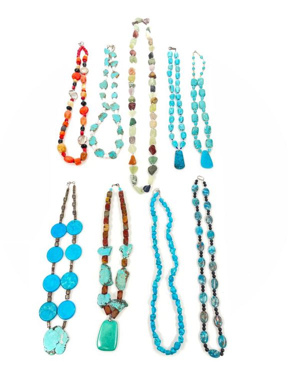 Assorted chunky stone necklaces
