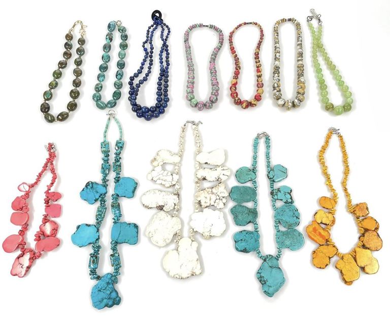 Assorted chunky stone necklaces