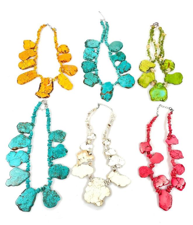 Assorted chunky stone necklaces