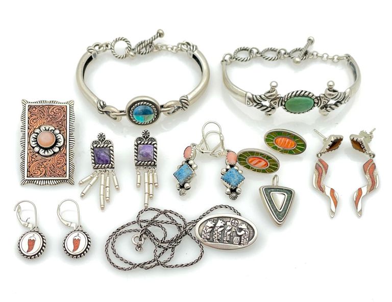 A 15-piece Carolyn Pollack Relios sterling silver jewelry lot