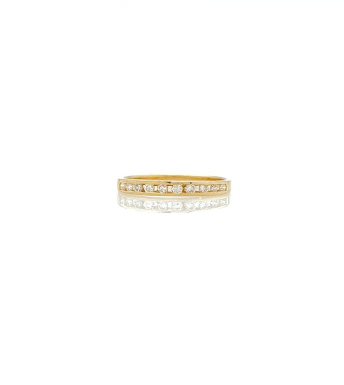 Cardow 14k yellow gold diamond channel ring