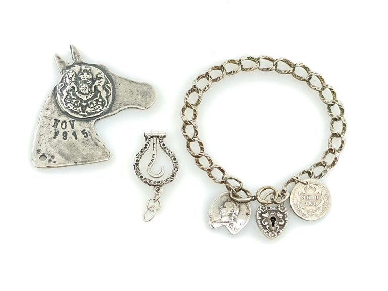 3pc assorted vintage sterling silver jewelry