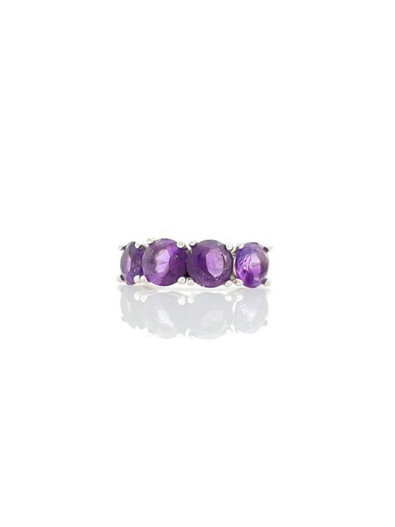 10k white gold 4 stone amethyst ring