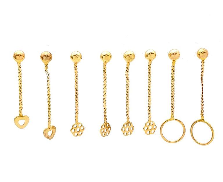 14k yellow gold drop dangle earrings