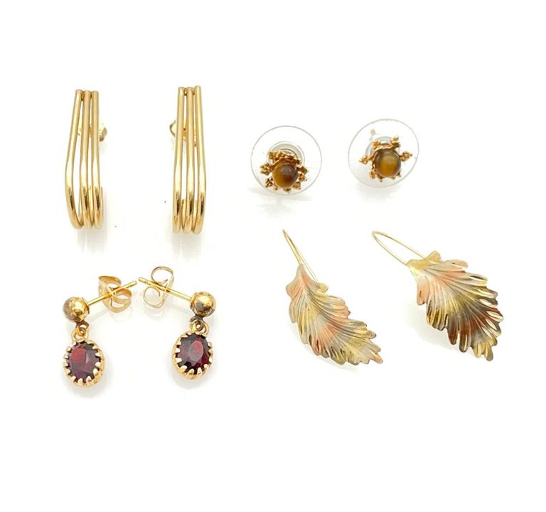 14k yellow gold gemstone earrings