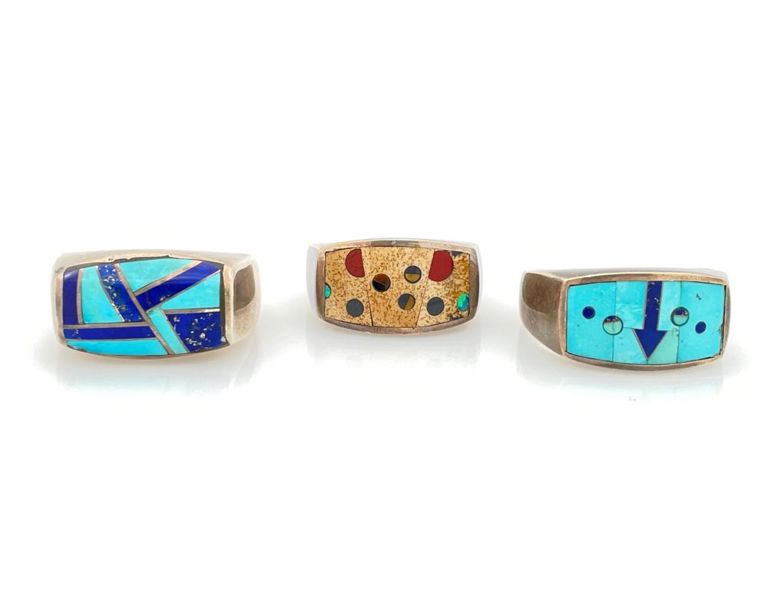 Sterling silver inlay rings