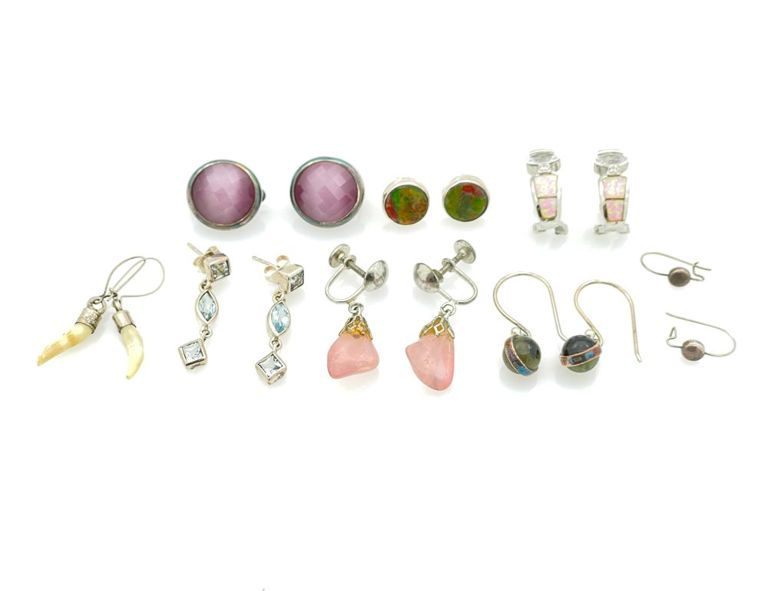 Sterling silver gemstone earrings