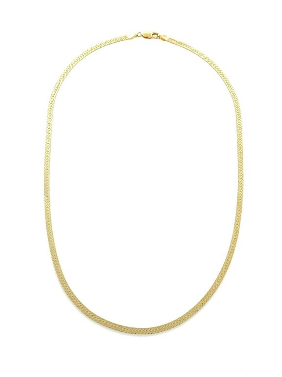 14k yellow gold herringbone necklace
