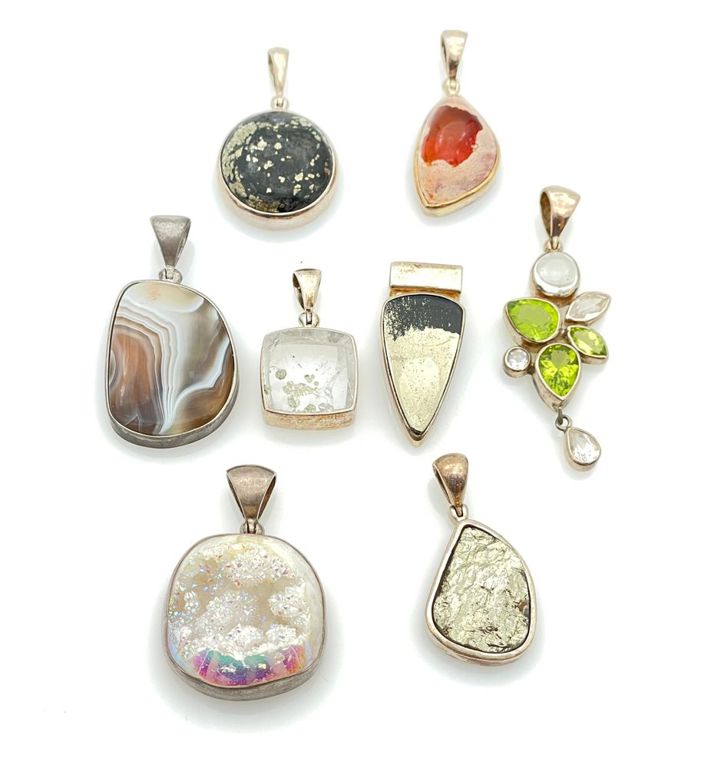 Sterling silver stone pendants