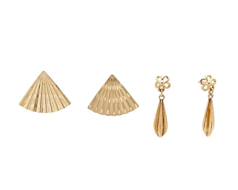 10k and 14k yellow gold earrings