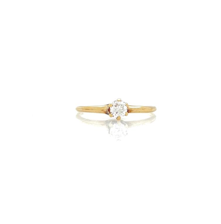 14k yellow gold diamond solitaire ring