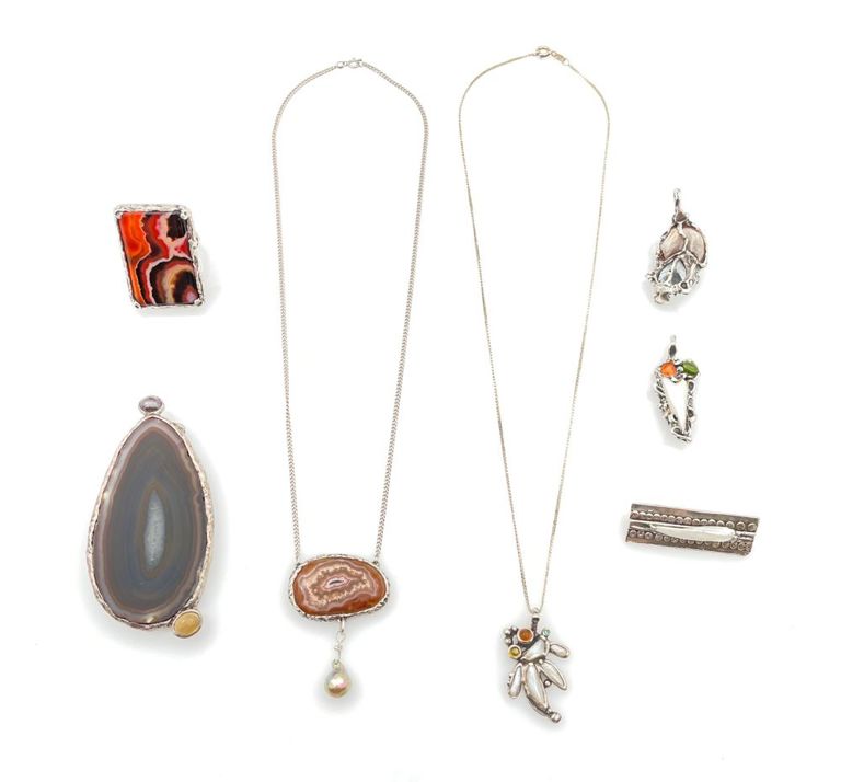 Sterling silver gemstone jewelry lot