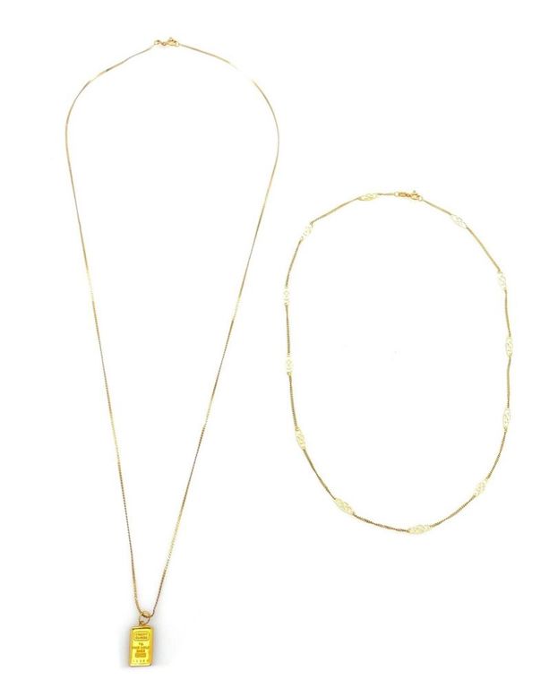 14k yellow gold bar pendant necklaces