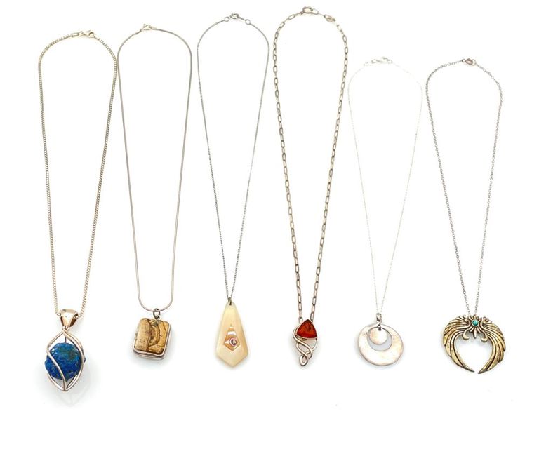 Sterling silver assorted pendant necklaces