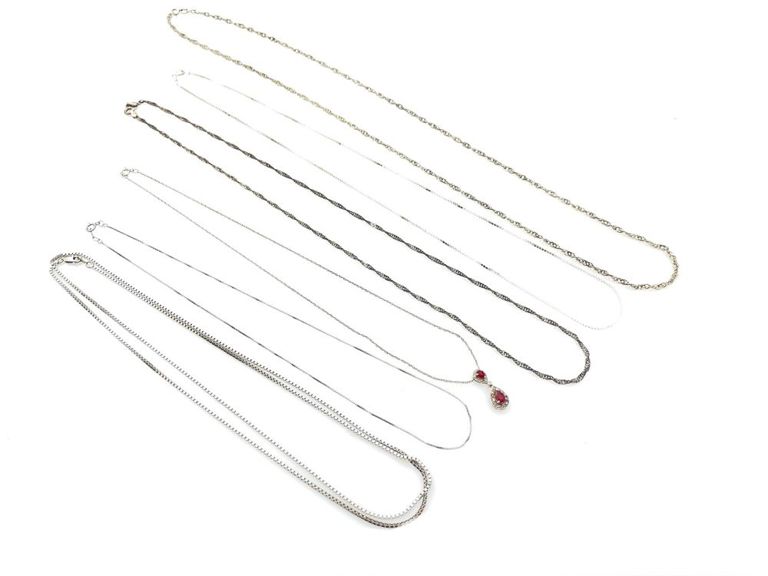 Sterling silver sapphire diamond necklaces