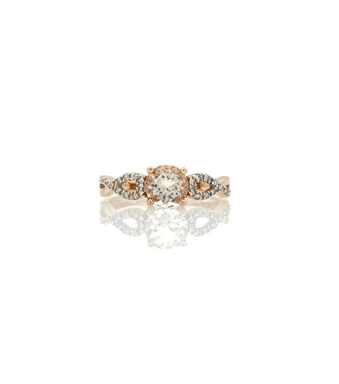 10k yellow gold morganite diamond ring