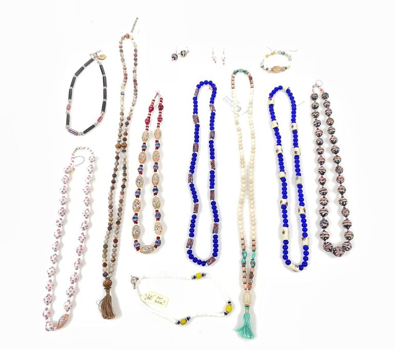 Bulk lot of assorted Murano gemstone necklaces