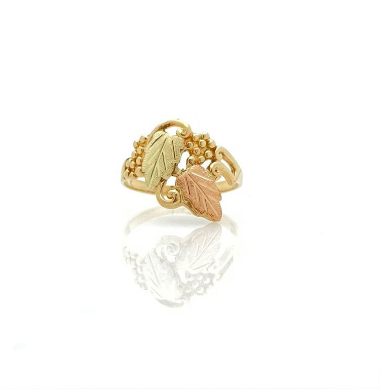 10k Black Hills tri-color gold ring
