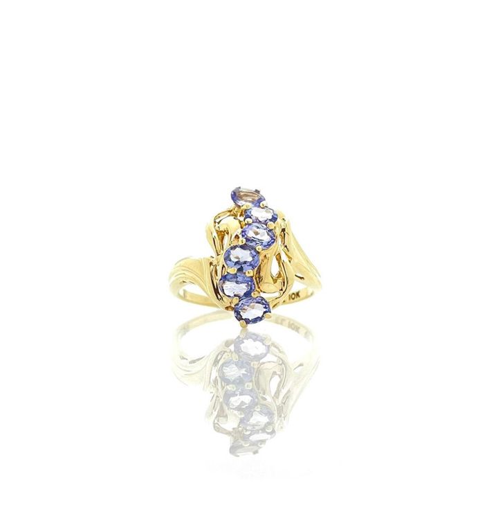 10k yellow gold amethyst ring