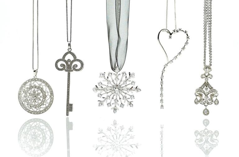 Sterling silver CZ pendant necklaces
