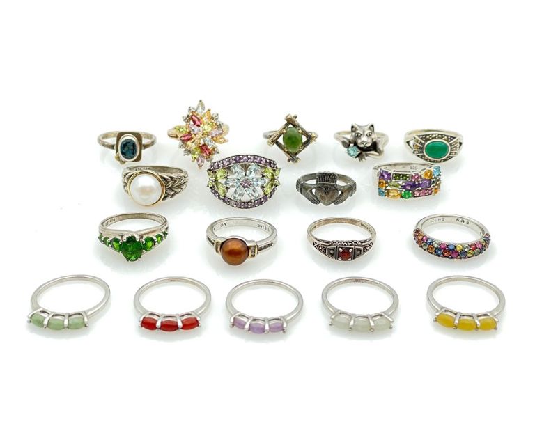 Sterling silver gemstone rings
