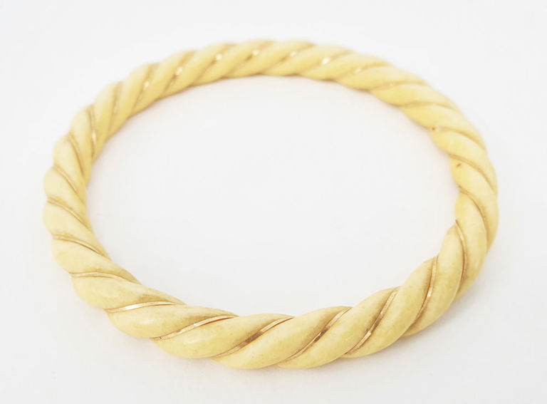 Gold and ivory bangle