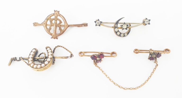 Four antique brooches