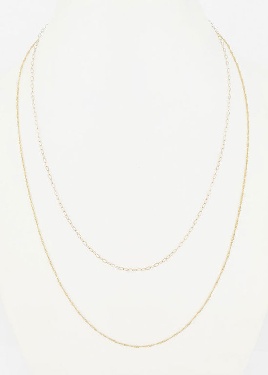 Two gold fine neck chains
