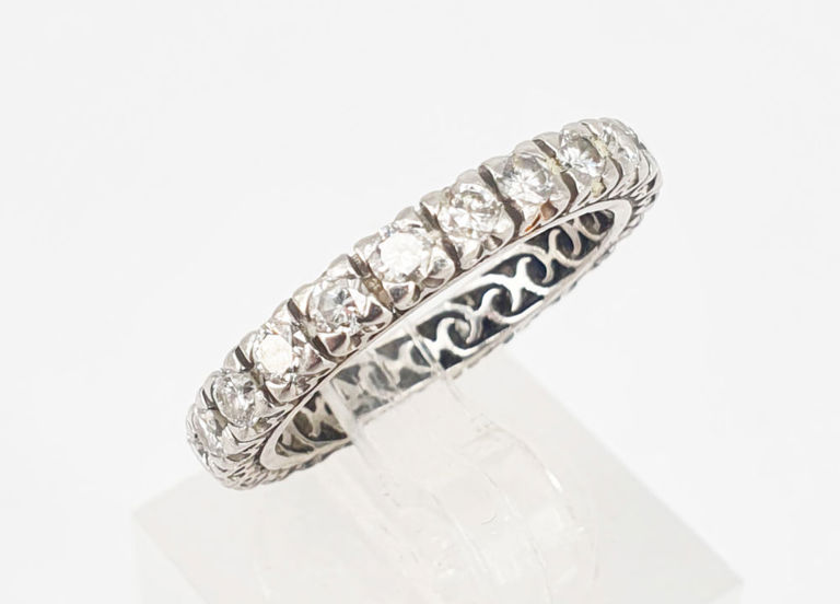 Diamond and white gold eternity ring