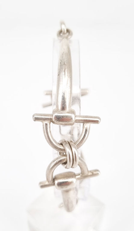 Vintage solid silver horsebit bracelet