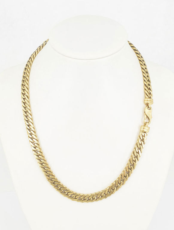 18k gold close curb-link neckchain