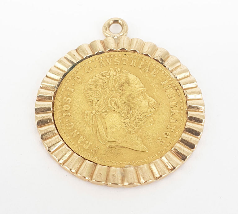 1 ducat 1915 restrike pendant