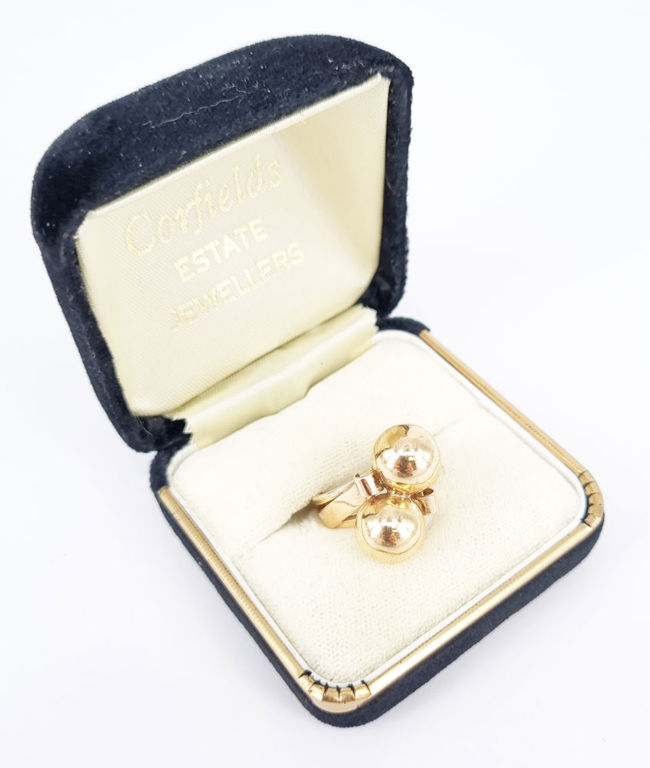 Vintage 9k rose gold cross-over ring