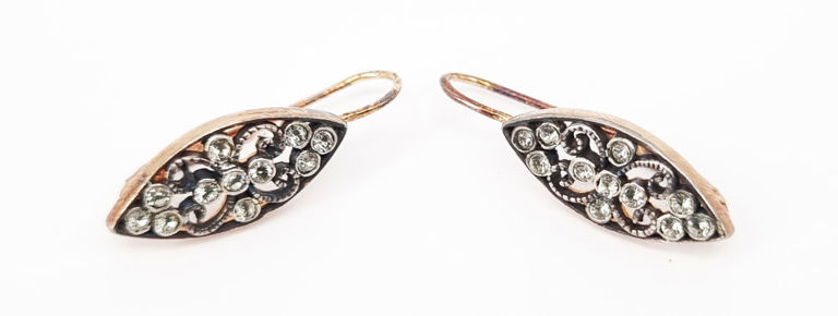 Silver gilt and crystal earrings