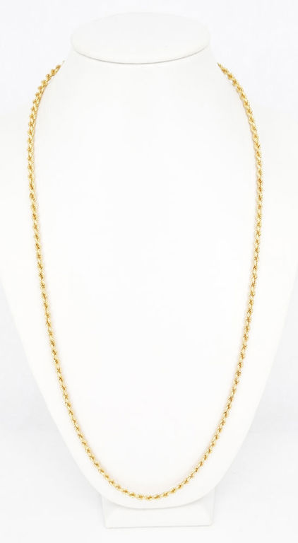 9k gold rope twist chain
