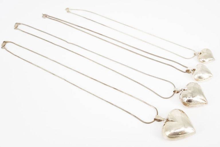 Sterling silver heart necklaces
