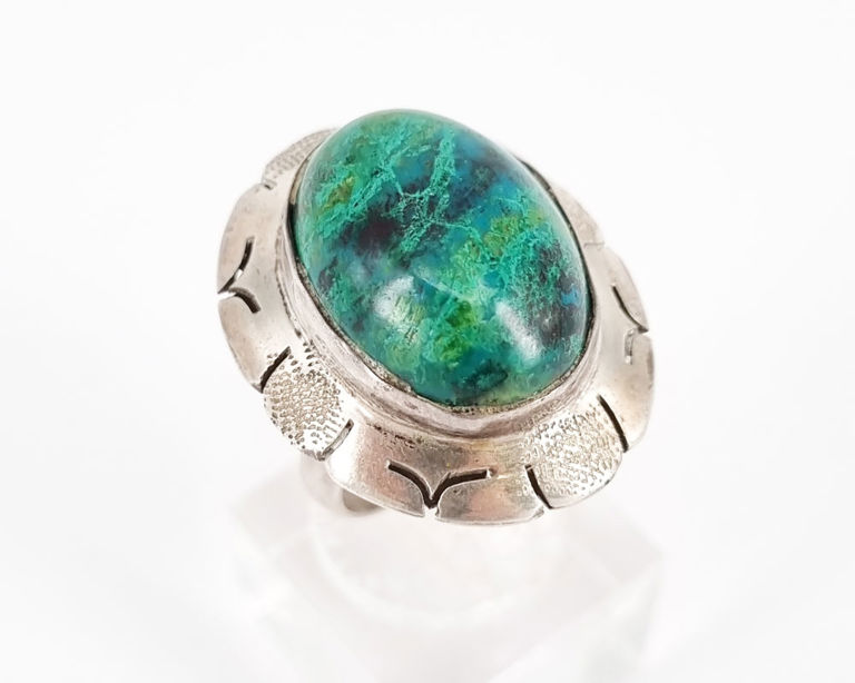 Vintage Mexican sterling silver chrysocolla ring