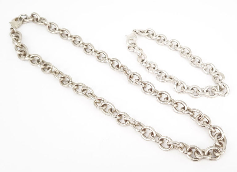 Sterling silver necklace and matched bracelet