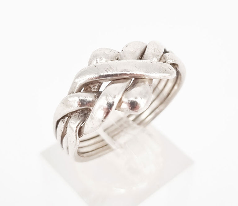 Silver ring with Celtic knot design