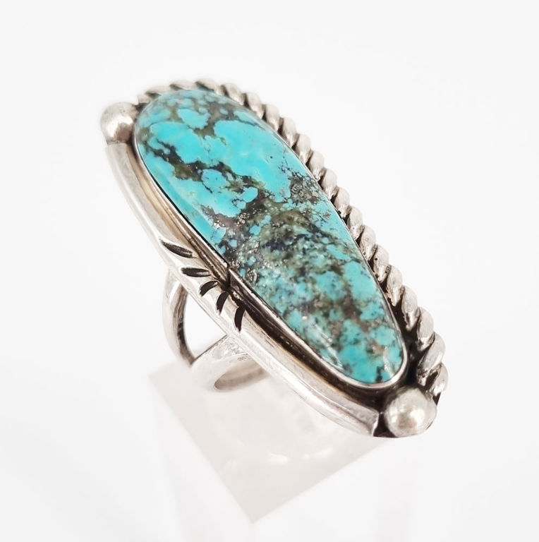 Native American silver and turquoise ring