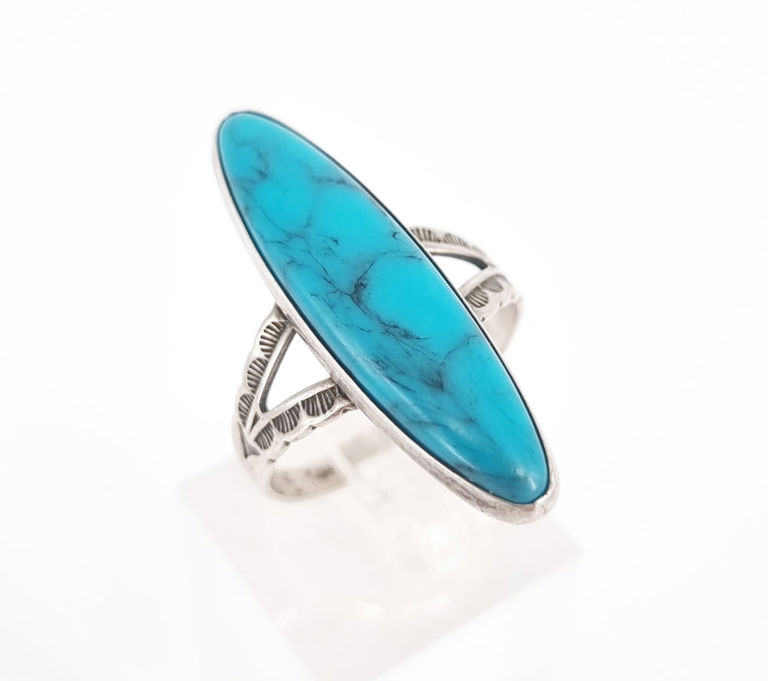 Vintage Native American silver and turquoise-like ring